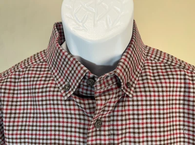 UNTUCKit Men's gray, fuchsia and brown checkered l/s Slim Fit shirt Medium M EUC - Image 1 of 4