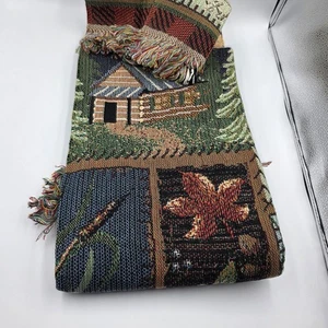 Manta de retazos Lodge Welcome To The Wilderness nueva en paquete cabina - Imagen 1 de 7