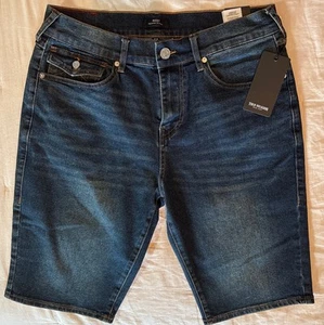 Pantaloncini True Religion Ricky SN Flap uomo 32 denim blu scuro lavaggio 119€ nuovi con etichette - Foto 1 di 9