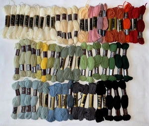 DMC Laine Colbert Tapestry Yarn Lot of 63 Assorted Colors 100% Virgin Wool - Picture 1 of 8