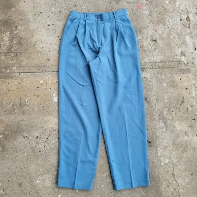Pantalones plisados vintage Sag Harbor talla 10 azul pequeño cintura alta minimalista sueltos Foto 1 de 4
