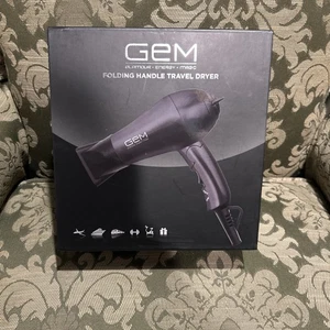 GEM Folding Handle Travel Blow Dryer Professional Long Life Motor 2 Speed Heat - Picture 1 of 6