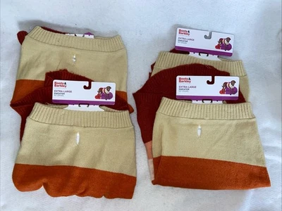 4-Boots & Barkley Dog Size XL Deep Orange & Burgundy Fuzzy Stripe Pet Sweater - Image 1 of 4