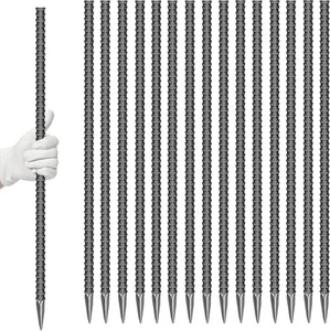 16 Pieces 24-Inch Garden Ground Stakes Galvanized Steel Rebar Stake - Heavy... - Picture 1 of 7