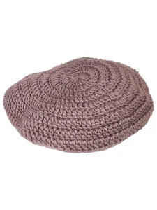 Wintermütze Damen lila Dusty Mauve klumpig Strick Häkel Baskenmütze - Bild 1 von 1