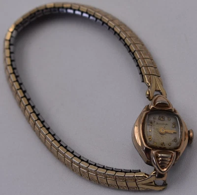 Vintage BULOVA L6 Ladies 17 Jewels Watch 10K Gold Plate Bezel Parts Repair - Image 1 of 4