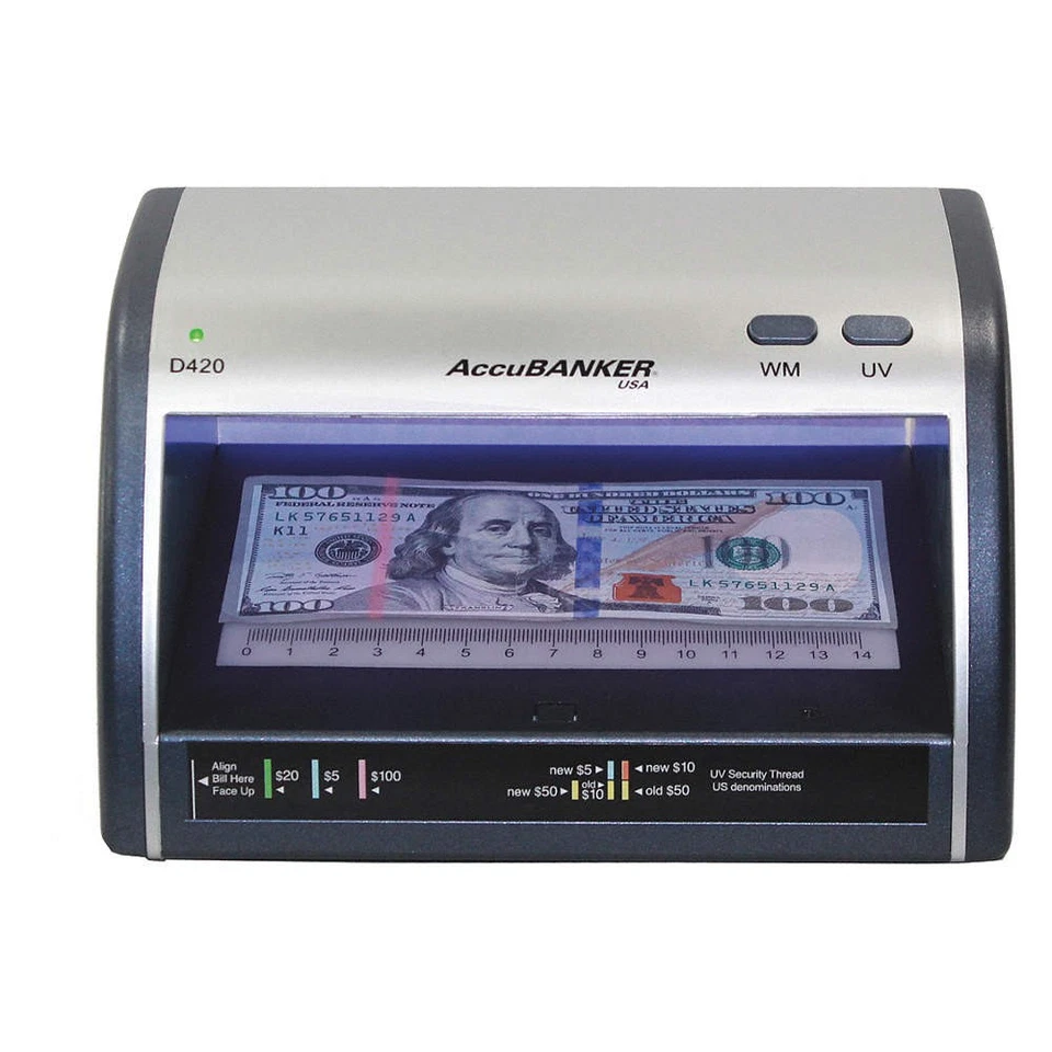 ACCUBANKER LED420 Counterfeit Detector,110VAC Input Power 444D69 - Image 1 of 1