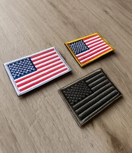 USA Amerikanische Flagge weiß, gelb, grün Patch Klett Aufnäher Army - Bild 1 von 7