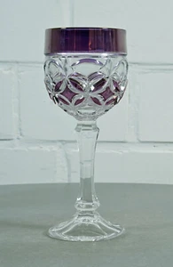 Anna cabaña cristal de plomo cubierta vino romanos suntuosos romanos 200 ml púrpura años 70 - Imagen 1 de 5