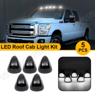 White LED Cab Roof Marker Running Lights For 1999-2016 Ford F250 F350 Super Duty - Image 1 of 4
