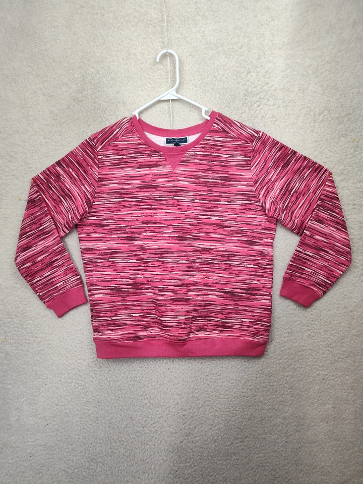 Sudadera deportiva Karen Scott para mujer mediana rosa mezcla de algodón manga larga pulóver Foto 1 de 4