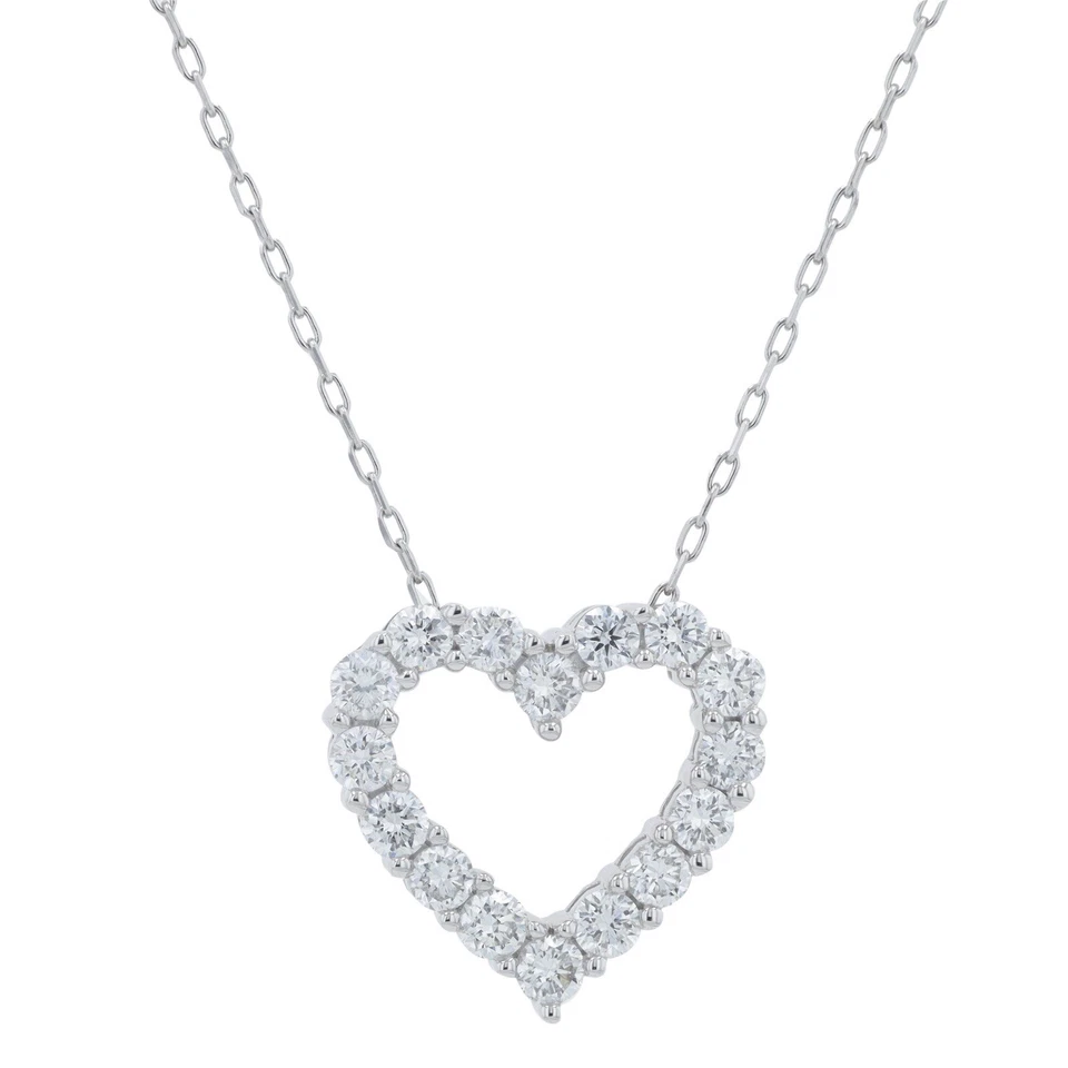 Collar Corazón Lab Dimaond Oro Blanco 14k 1CT  Foto 1 de 1