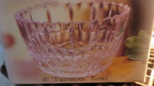 home decor- Fifth Avenue Crystal . 6" Fairmont Bowl- clear cut glass - Picture 1 of 3