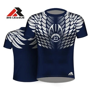 Custom Personalized Sports Jersey - Hawk Style Compression Navy - Flag Football - Imagen 1 de 6