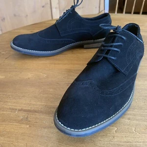 Mens New Bruno Marc Black Suede Wingtip Oxfords Size 10 1/2 M - Picture 1 of 10