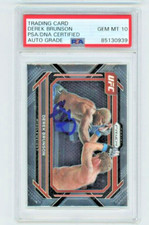 DEREK BRUNSON AUTO 10 PSA DNA 2023 Panini Prizm UFC #80 Signed Middleweight