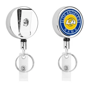 Los Angeles Rams Metal Badge Clip Portable Retractable Reel ID Badge Clip - Picture 1 of 8