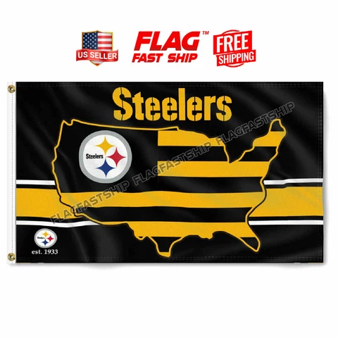Pittsburgh Steelers Flag 3x5 ft Banner Logo NFL Football USA FAST FREE Shipping Cover