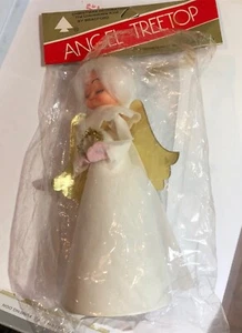 Top de árbol de ángel vintage novedades de Bradford Hong Kong mediados de siglo en paquete - Imagen 1 de 6