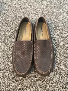 Tommy Bahama Orson Woven Leather Venetian Driving Loafers Shoes Men's 9D - Picture 1 of 11