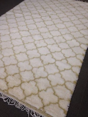 6' X 9' Beni Ourain Moroccan Area Tribal Rug Hand Knotted Berber Shaggy Elegant - Image 1 of 4