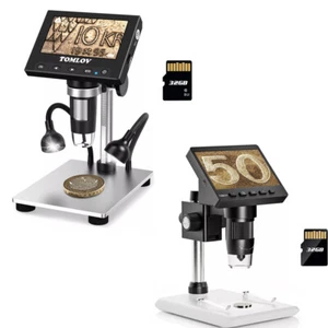 TOMLOV 4.3" 1080P Digital Microscope 1000X Soldering Magnifier Camera Coin Scope - Picture 1 of 17