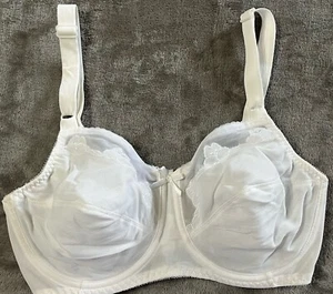 34D Ivory Classic Nylon Unlined Underwire Women's BALI Flower Bra #0180 - Picture 1 of 12