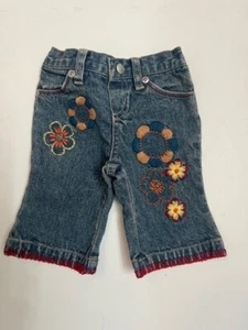 Jeans azules bordados para niña talla 0/3 meses - Imagen 1 de 2