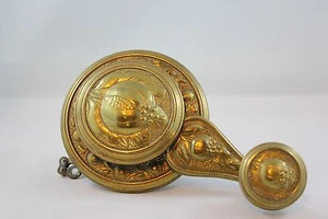 1800's Antique Brass Lotus Servant's Ringer - Picture 1 of 6