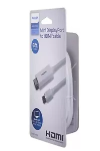 Philips 6' Mini DisplayPort to HDMI Cable - White - Picture 1 of 5