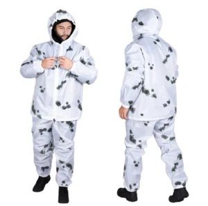 Snow Jacket Pant Set Hunting  Snow Camo Ghillie Suits Winter Camouflage - Picture 1 of 14