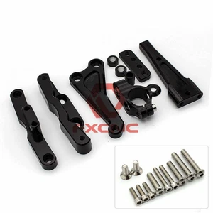 FXCNC Steering Damper Bracket Kit Mount Holder Fit HONDA CB650F 2014-2017 Black - Picture 1 of 8