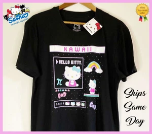 Sanrio Hello Kitty Kawaii Rainbow Smile T-shirt Unisex NWT Medium Large NEW 🌺 - Picture 1 of 10