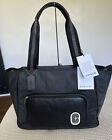 Nwt Coach C5049 Nylon And Pebble Leather  Court Tote Black