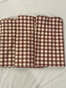 3er Set Waverly Rot Baumwolle Volant Vorhänge Bauernhaus Primitive Karo Scheune Bauernhof - Bild 1 von 17