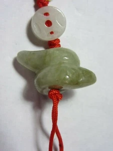 MONEDA SERPIENTE verde jadeíta de jade anudada colgante con cuentas Reiki **Nuevo** - Imagen 1 de 8