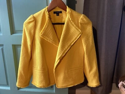 Womens ANN TAYLOR  textured Yellow Jacket NWOT size 00P - Image 1 of 3