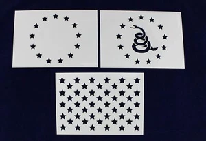 Don't Tread on Me (Gadsen Flag)/Revolutionary War 3 PC Stencil Set Painting/Craf - Picture 1 of 3