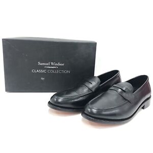 Samuel Windsor Loafers Mens Size UK 12 EUR 47 Black Leather 091244