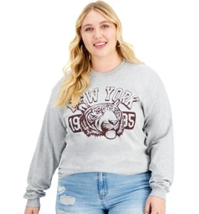 NEW YORK 1985 Love Tribe Graphic Long Sleeve T- Shirt Women's 1X Gray Heather - Picture 1 of 5