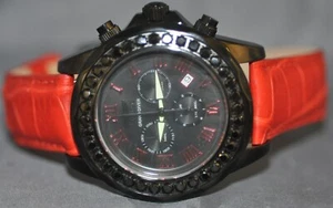 Orologio Invicta LE Grand Diver Chrono Quadrante Nero Spinello Nero Pelle Rosso 14926 - Foto 1 di 5