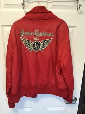 Harley Davidson Womens Jacket Size 1W Nylon Red Cool Biker Jacket - Image 1 of 4