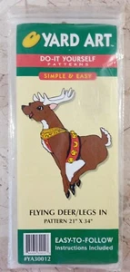 Yard Art Vtg 90s FLYING REINDEER Do-It Yourself Pattern Woodwork #12 21" x 34" - Picture 1 of 3