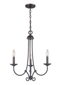 Thomas Lighting 1503CH/10 Williamsport 3 Light Chandelier Rubbed Bronze NEW - Picture 1 of 3