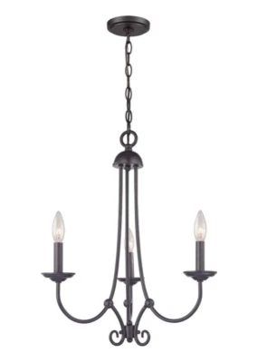 Thomas Lighting 1503CH/10 Williamsport 3 Light Chandelier Rubbed Bronze NEW - Image 1 of 3