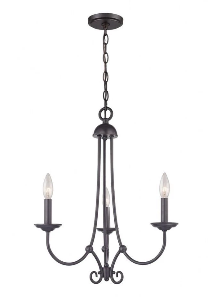 Thomas Lighting 1503CH/10 Williamsport 3 Light Chandelier Rubbed Bronze NEW - Image 1 of 3