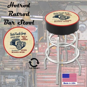Busted Knuckle Garage Hotrod Ratrod Carguy Swivel Barstool - Picture 1 of 5