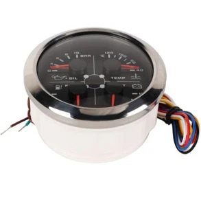 4in1 Multifunction Fuel Level Oil Pressure Water Temp Volt Gauge for Car RV Boat - Bild 1 von 6