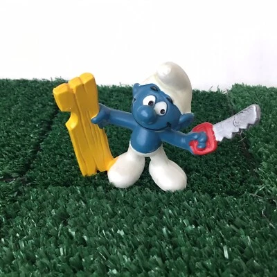 Pitufos Práctico Pitufo Carpintero 20112 Figura De Colección 1979 Juguete Schleich Peyo Foto 1 de 4