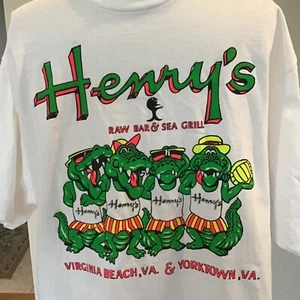 Henry’s Raw Bar & Sea Grill T Shirt Single Stitch USA XL New - Picture 1 of 4